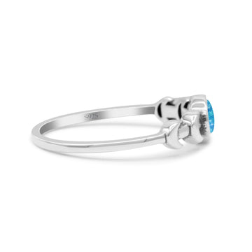 Moon Phases Oxidized Thumb Ring Statement Fashion Ring Lab Created Blue Opal 925 Sterling Silver